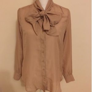 Gap Bow Tie Long-Sleeved Blouse